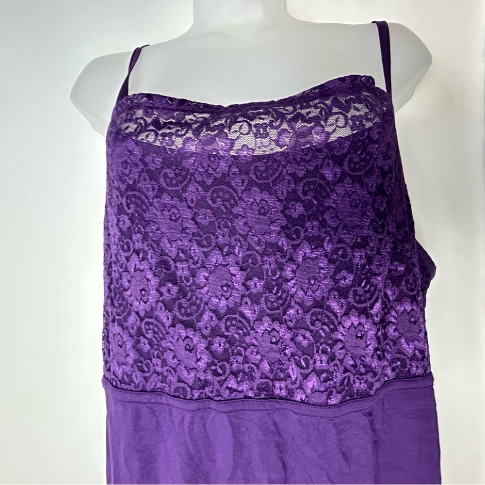 Lane Bryant Purple Chemise Tank‎ Top w/Lace 22/24 - Picture 3 of 7